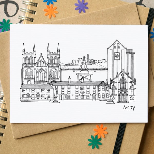 Selby Skyline Greetings Card