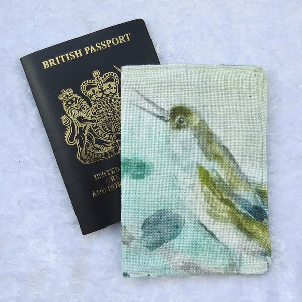 Passport sleeve, song bird,  passport cover, Voyage