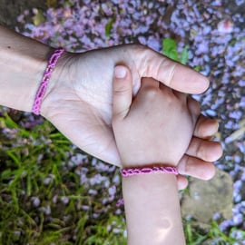 Mother and daughter bracelets ,spring ,npink