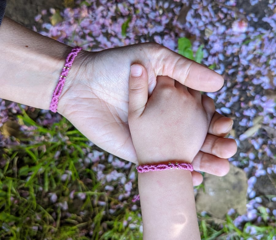 Mother and daughter bracelets ,spring ,npink