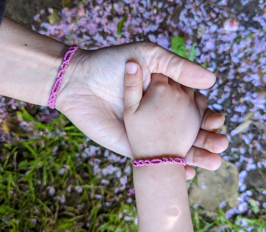 Mother and daughter bracelets ,spring ink