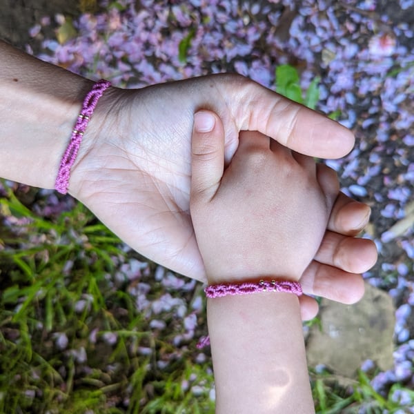 Mother and daughter bracelets ,spring ,npink