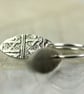 Silver Sleeper Hoops Leaf Drop Sterling Silver Viking Rune - Image 2