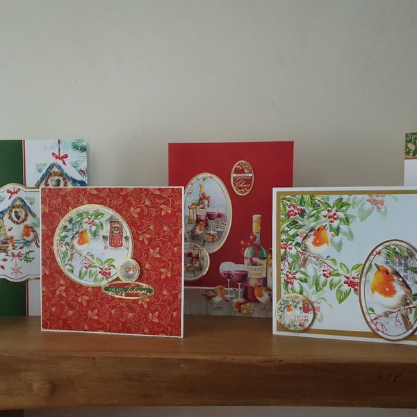 Set of 6 Robin Christmas Cards - Folksy