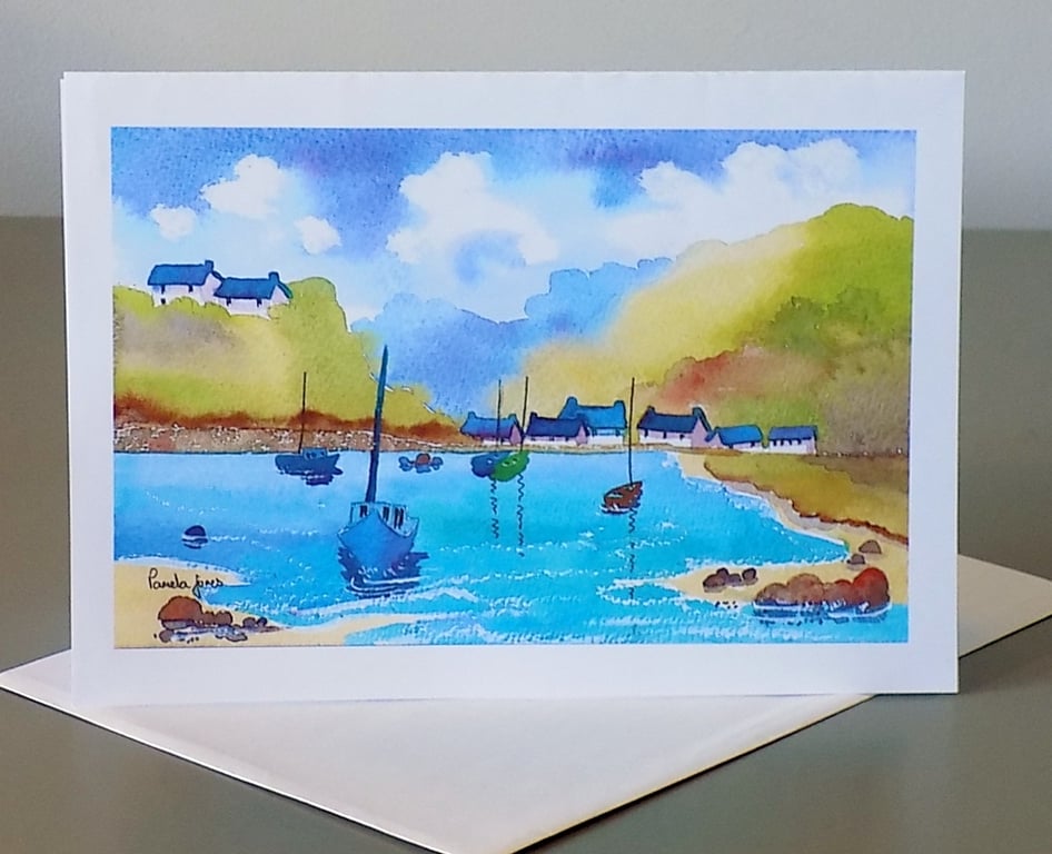 Solva Harbour, Pembrokeshire, Wales, Greetings Card, Blank inside, A5