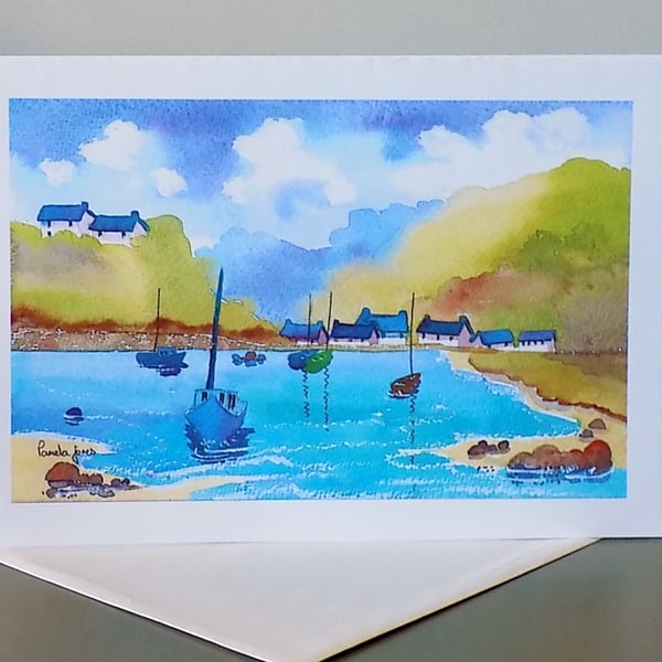 Solva Harbour, Pembrokeshire, Wales, Greetings Card, Blank inside, A5