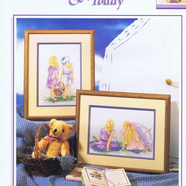 Yesterday and Today Friends Girls Counted Cross Stitch Chart Color Charts
