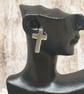 Sterling Silver 925 Unisex Cross Stud Earrings - Image 4