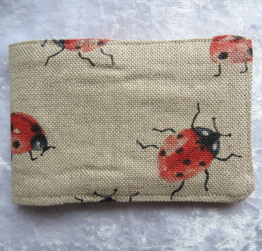Oyster Card Sleeve. Ticket Sleeve.  Ladybird design.