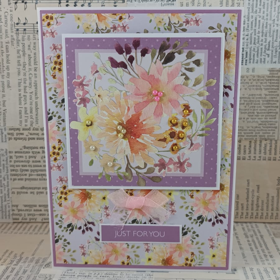 Handmade greetings card - Just for you
