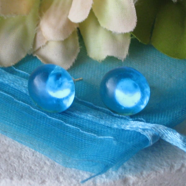 Fused glass stud earrings