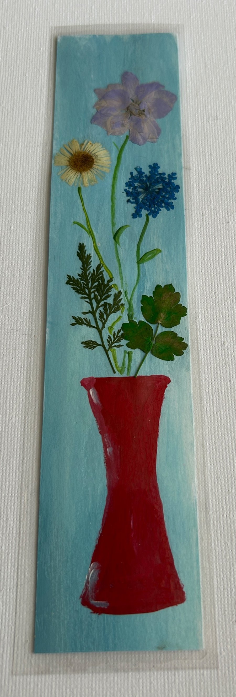 Handmade bookmark. Double sided, original artwork .floral design 