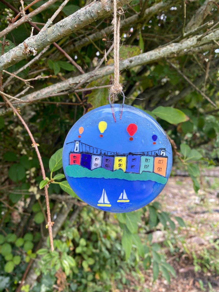 Fused Glass Hand painted Landmark Bauble, Bristol 