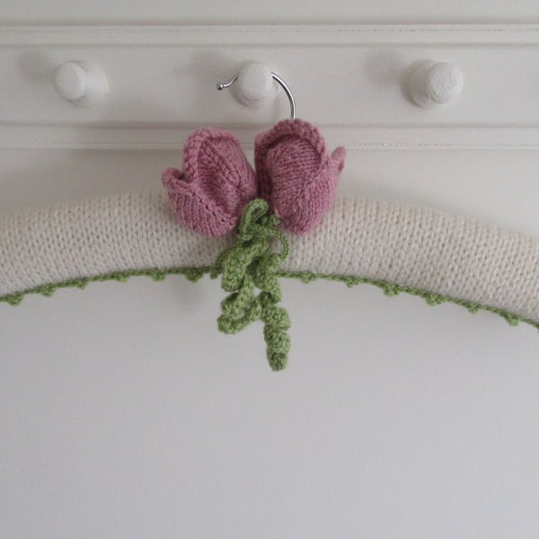 Coat hanger clothes hanger - pink tulips