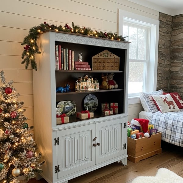 Vintage Jaycee Oak Cabinet, Book Case Display , Restored 