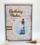 Lighthouse birthday card, embossed cards, watercoloured, handmade - Image 2
