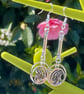 WOLF EARRINGS silver plate drop bar charm hippie boho celtic - Image 3