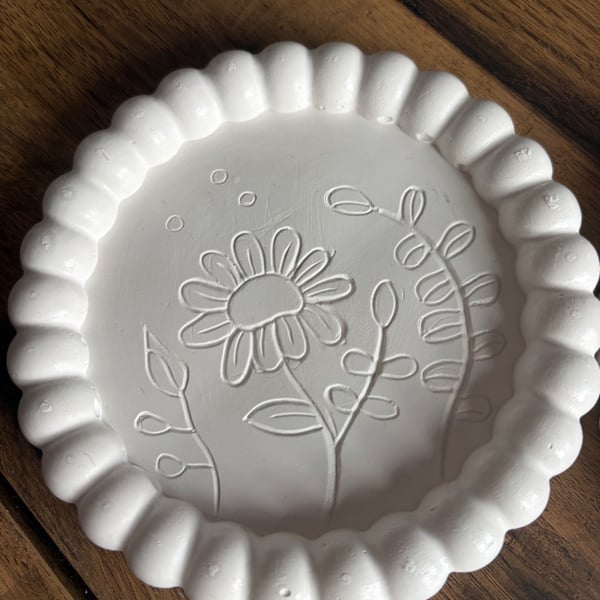 Hand carved floral coasters