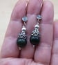 Green Jade cone earrings. 2nd anniversary gemstone - Image 2