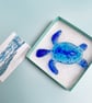 Fused Glass Sea Turtle - Royal Blue