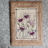 Handmade, fabric, free motion machine embroidery greetings cards  