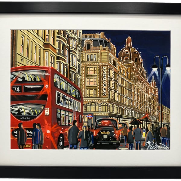 London, Harrods Urban Cityscape Landmark Framed & Unframed Fine Art Print Gift
