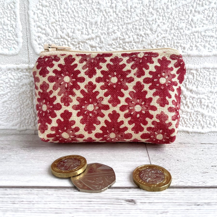 Small Purse, Coin Purse with Abstract Lattice Pattern