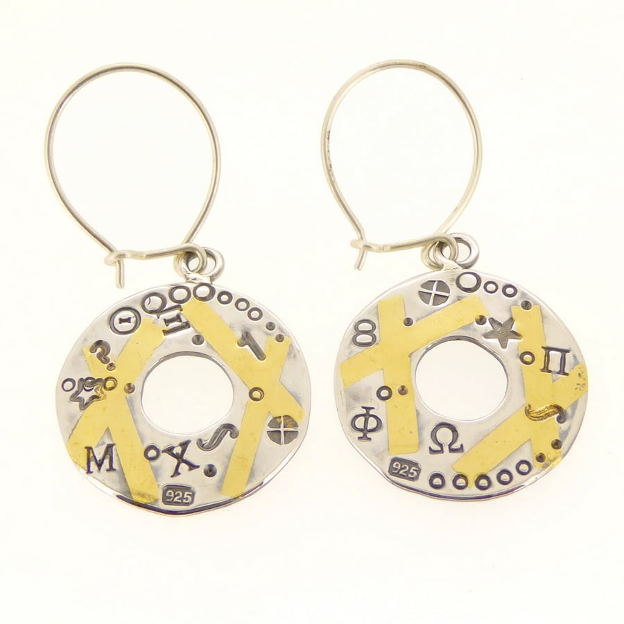 circular earrings, round earrings, interesting earrings, designer made earrings.
