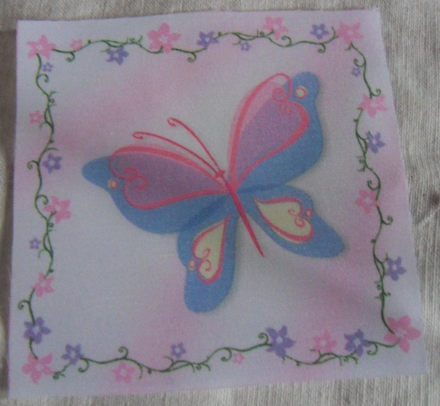 Polycotton squares. Butterfly.  Sold separately.  .62p postage on many (22)
