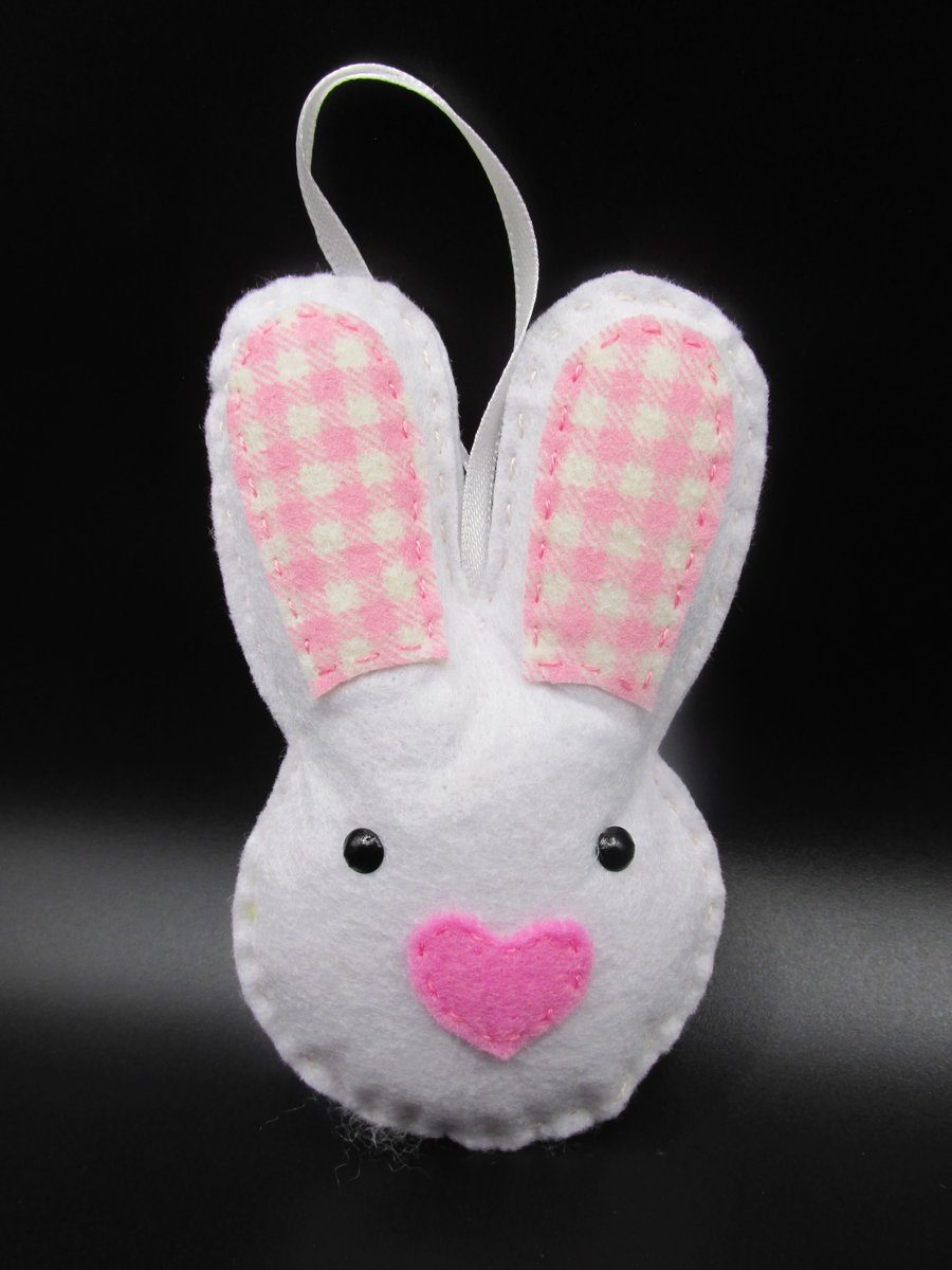 Rabbit Felt Decorations, Hanging Ornaments, Felt Shapes, Easter Bunny Decoration