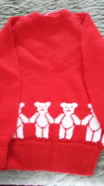 Teddy Bear Jumper with little teddies round the bottom