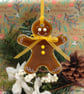 Fused Glass Gingerbread Person with a ZigZag Cuff  & Mustard Embellishments - Image 4