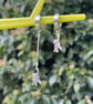 HANGING MONKEY HUGGIE HOOPS mismatched earrings Silver plate cute - Image 5
