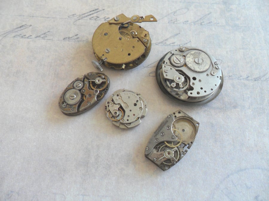 Steampunk Vintage Watch Movements x 5