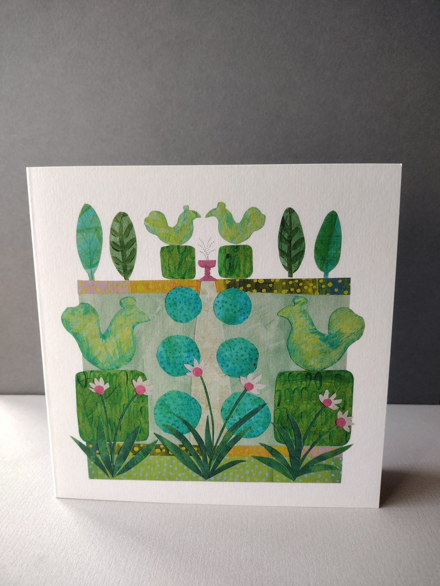 Topiary garden greetings card, blank inside