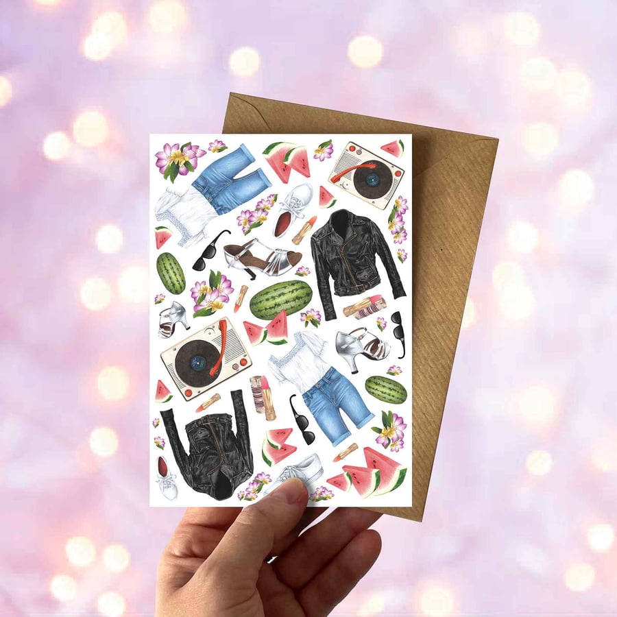 Dirty Dancing Greeting Card – Hand-Drawn 80s Rom-Com A6 Card