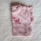 Butterfly, baby vest, age 0-3 months, hand embroidered