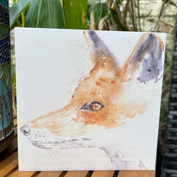 Fox On Watch Greetings Card