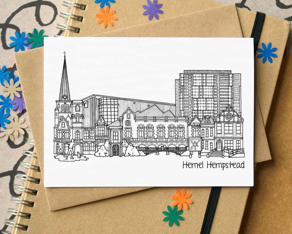 Hemel Hempstead Skyline Greetings Card