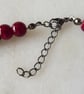 Dark Red and Black Beaded Adjustable Necklace - Summer Seconds - Image 2