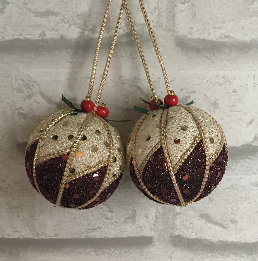 Christmas Pudding tree decoration, baubles or ornament MADE TO ORDER