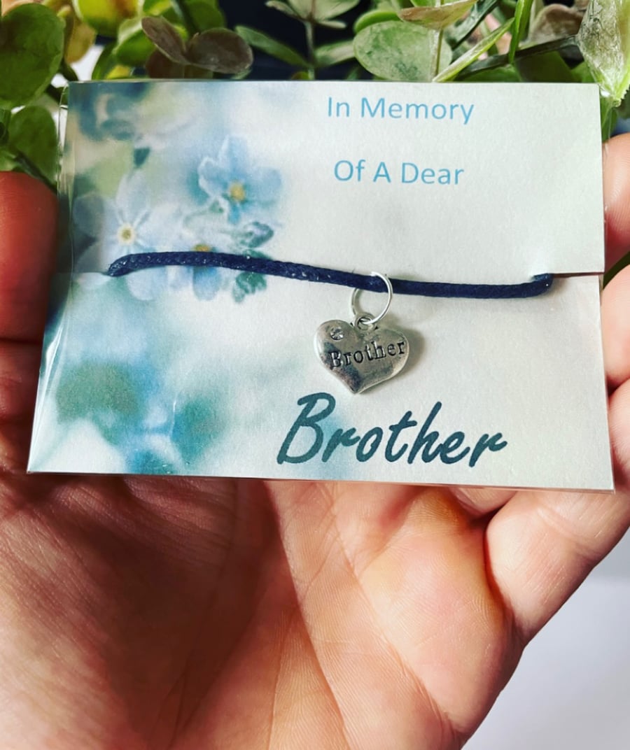 In loving memory of a dear brother wish bracelet sentimental keepsake gift 