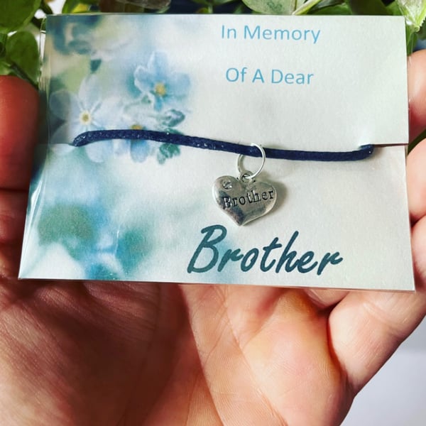 In loving memory of a dear brother wish bracelet sentimental keepsake gift 