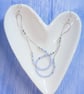 Light blue long dangle earrings with silver chain, beads and seed beads  - Image 1