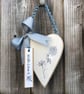 Botanical Wooden Hanging Loveheart Decoration