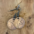 Bright Swift - Handmade Etched Copper Earrings SMALL