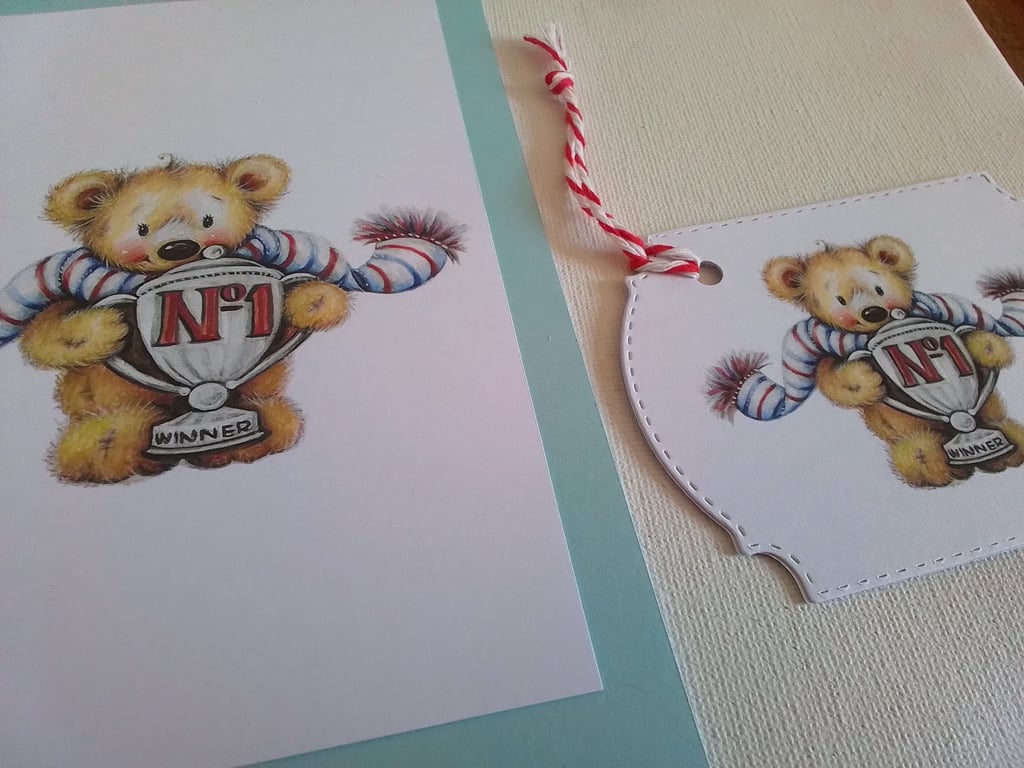 Card and gift tag. Birthday card. Father's day card. Ref 450