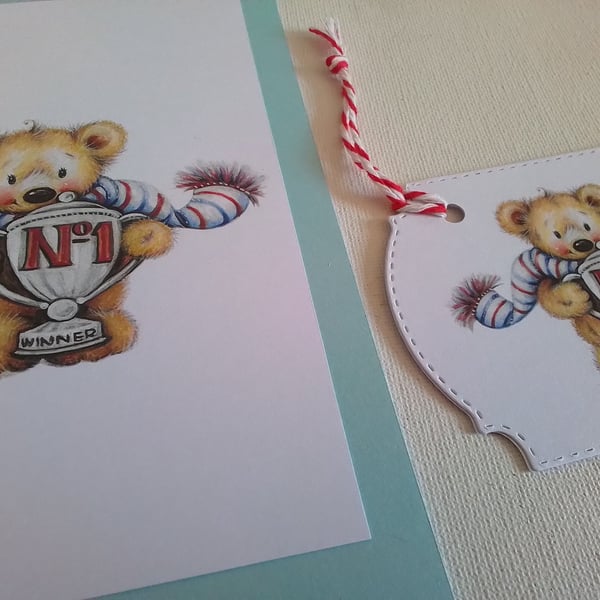 Card and gift tag. Birthday card. Father's day card. Ref 450