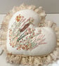 Fabric heart, embroidered nostalgic hanging heart, wall decoration 