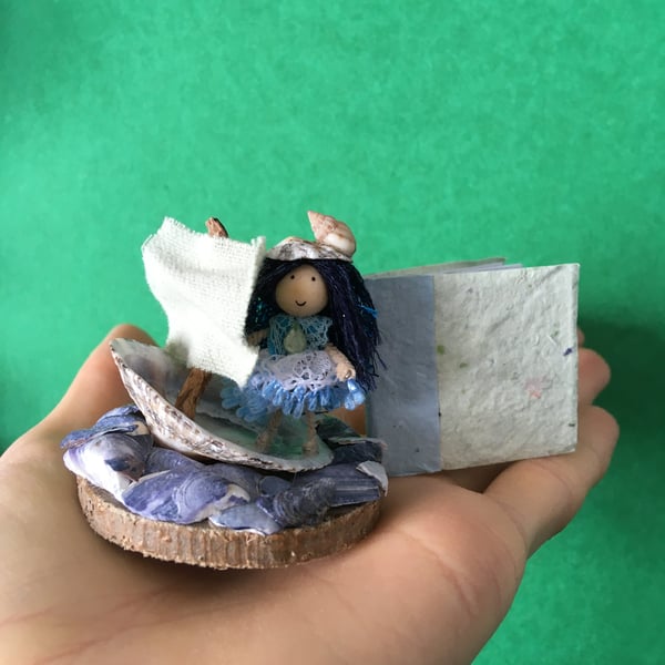 Very Tiny Sailing Fairy Decoration, Fairy Doll Ornaments, Sea Themed Gifts